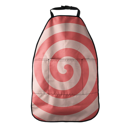 Pink Circle Swirl Print Car Seat Organizers
