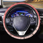Pink Circle Swirl Print Car Steering Wheel Cover