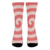 Pink Circle Swirl Print Crew Socks