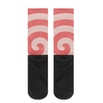 Pink Circle Swirl Print Crew Socks