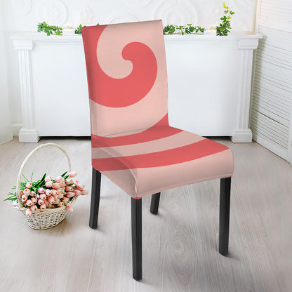 Pink Circle Swirl Print Dining Chair Slipcover