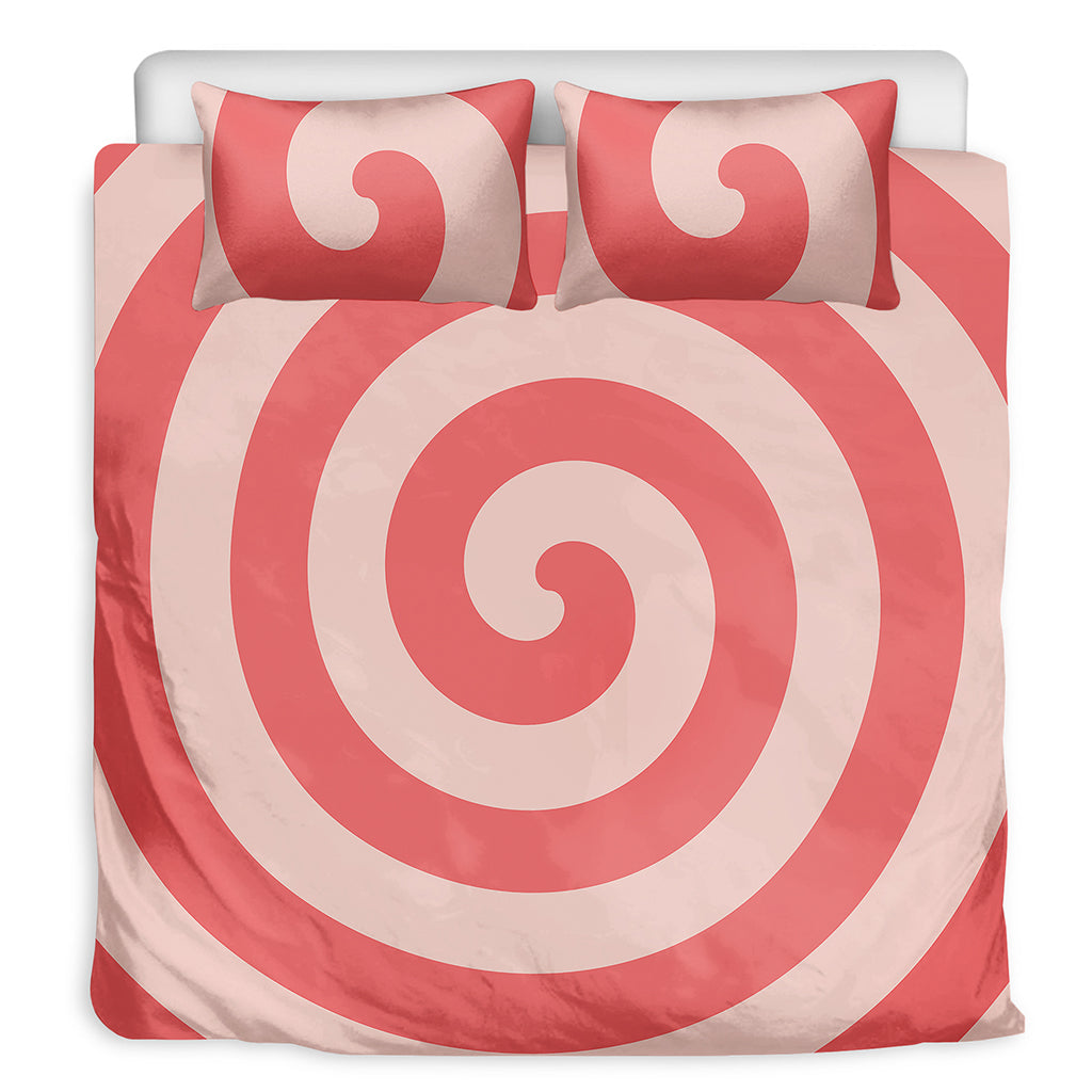 Pink Circle Swirl Print Duvet Cover Bedding Set