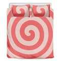 Pink Circle Swirl Print Duvet Cover Bedding Set