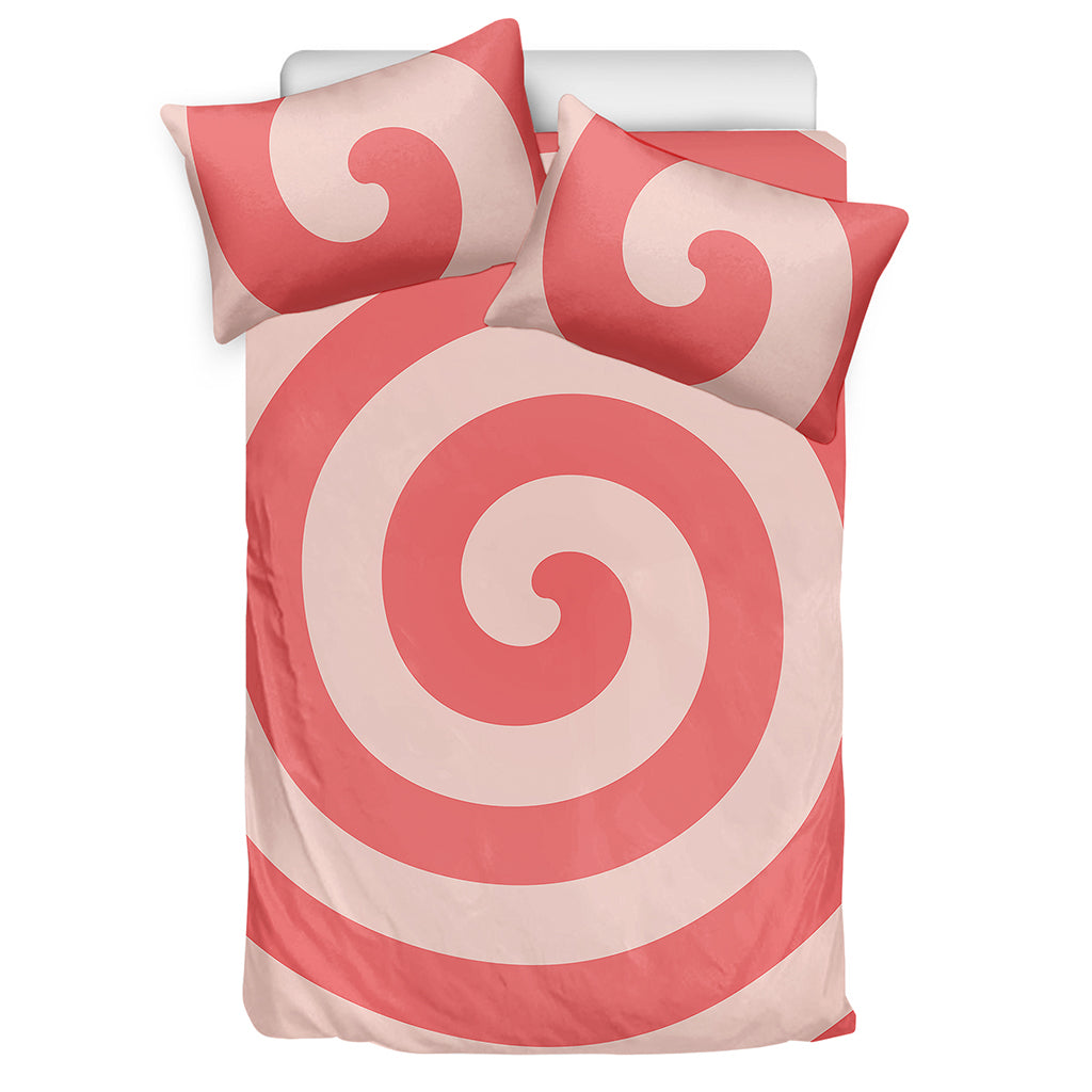 Pink Circle Swirl Print Duvet Cover Bedding Set