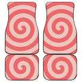Pink Circle Swirl Print Front and Back Car Floor Mats