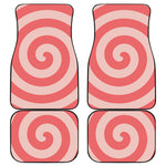 Pink Circle Swirl Print Front and Back Car Floor Mats