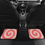 Pink Circle Swirl Print Front and Back Car Floor Mats