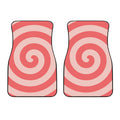 Pink Circle Swirl Print Front Car Floor Mats
