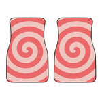 Pink Circle Swirl Print Front Car Floor Mats