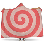 Pink Circle Swirl Print Hooded Blanket