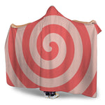Pink Circle Swirl Print Hooded Blanket
