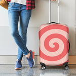 Pink Circle Swirl Print Luggage Cover