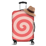 Pink Circle Swirl Print Luggage Cover