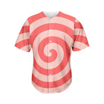 Pink Circle Swirl Print Men's Baseball Jersey