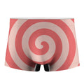 Pink Circle Swirl Print Men's Boxer Briefs