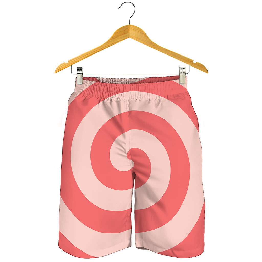 Pink Circle Swirl Print Men's Shorts