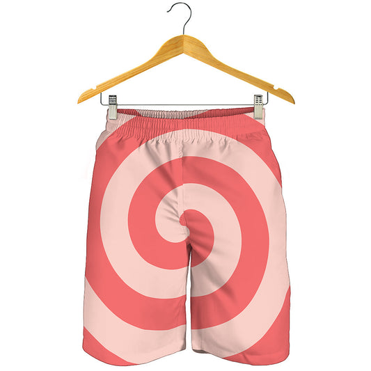 Pink Circle Swirl Print Men's Shorts