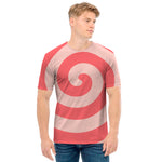 Pink Circle Swirl Print Men's T-Shirt
