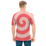 Pink Circle Swirl Print Men's T-Shirt