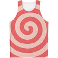 Pink Circle Swirl Print Men's Tank Top