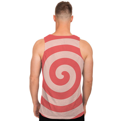 Pink Circle Swirl Print Men's Tank Top