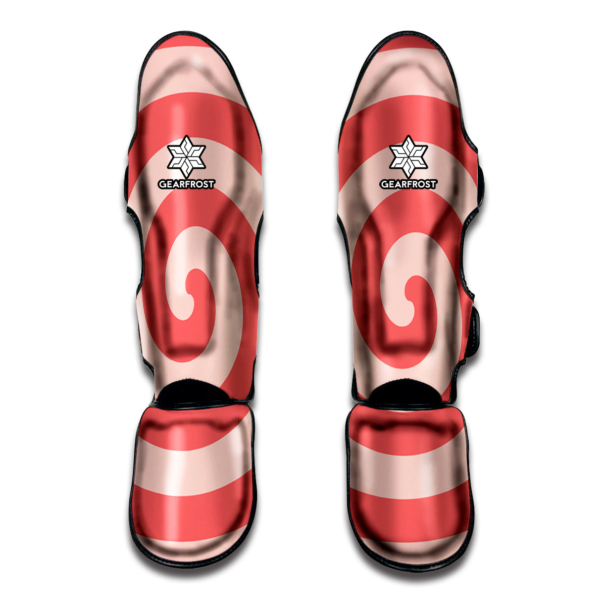 Pink Circle Swirl Print Muay Thai Shin Guard