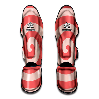 Pink Circle Swirl Print Muay Thai Shin Guard