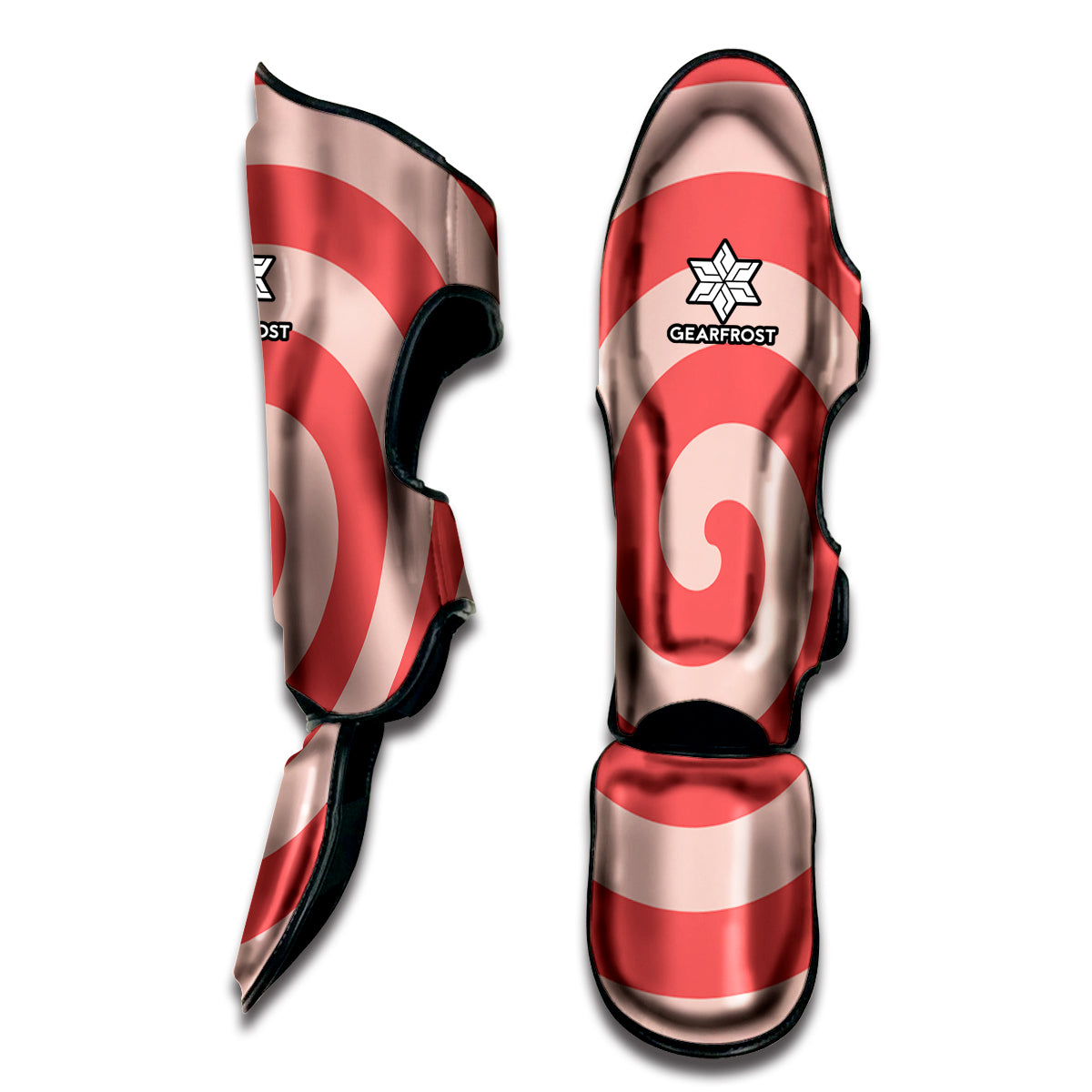 Pink Circle Swirl Print Muay Thai Shin Guard