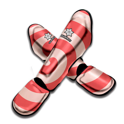 Pink Circle Swirl Print Muay Thai Shin Guard