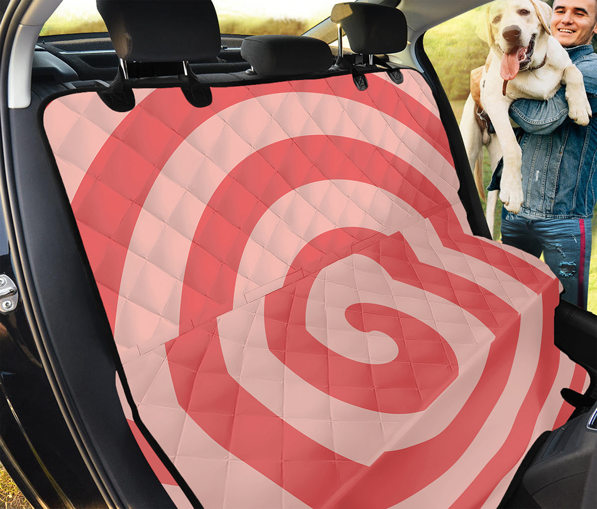 Pink Circle Swirl Print Pet Car Back Seat Cover