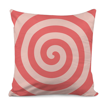 Pink Circle Swirl Print Pillow Cover