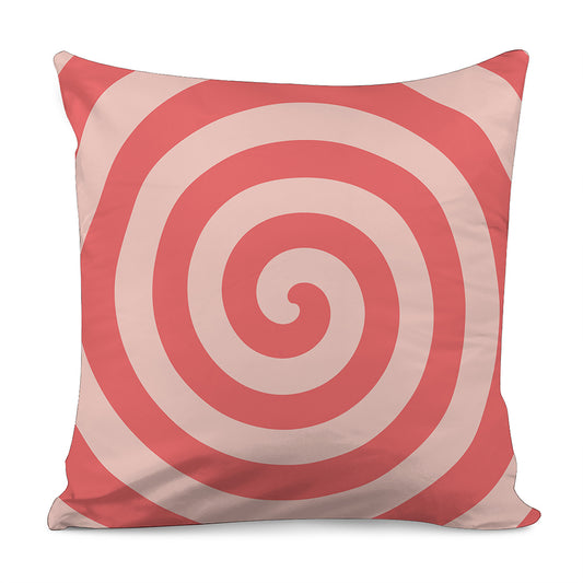 Pink Circle Swirl Print Pillow Cover
