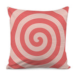 Pink Circle Swirl Print Pillow Cover