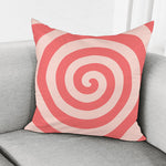 Pink Circle Swirl Print Pillow Cover