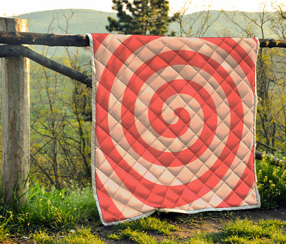 Pink Circle Swirl Print Quilt