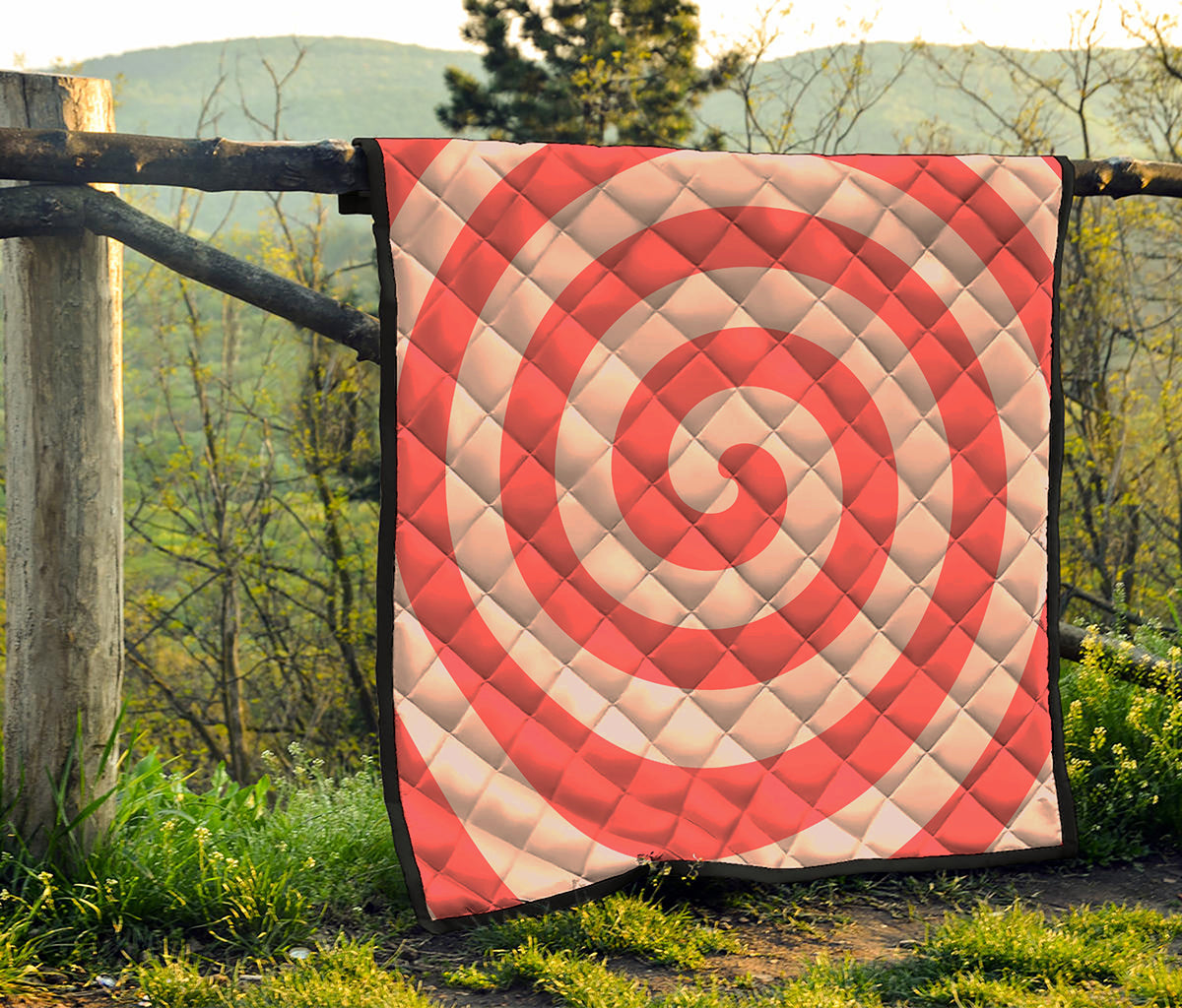 Pink Circle Swirl Print Quilt