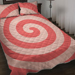 Pink Circle Swirl Print Quilt Bed Set