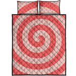 Pink Circle Swirl Print Quilt Bed Set