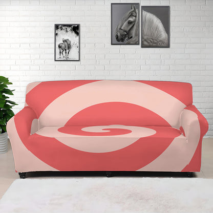 Pink Circle Swirl Print Sofa Cover