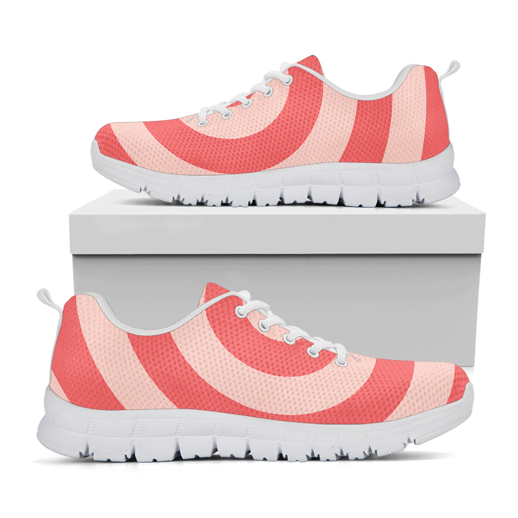 Pink Circle Swirl Print White Sneakers