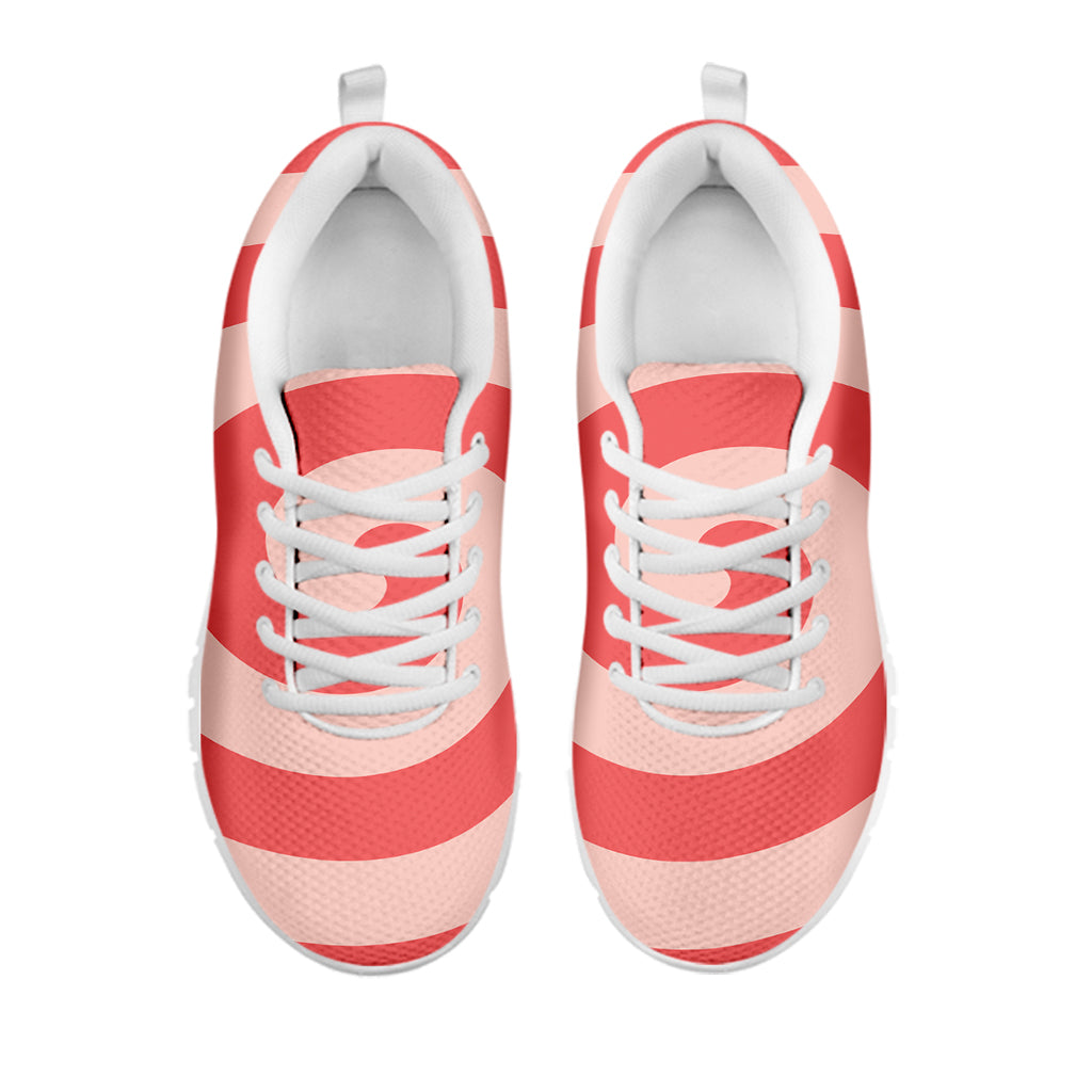 Pink Circle Swirl Print White Sneakers