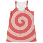 Pink Circle Swirl Print Women's Racerback Tank Top