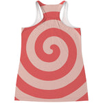 Pink Circle Swirl Print Women's Racerback Tank Top