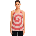 Pink Circle Swirl Print Women's Racerback Tank Top
