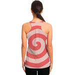 Pink Circle Swirl Print Women's Racerback Tank Top