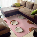 Pink Coconut Pattern Print Area Rug