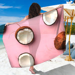 Pink Coconut Pattern Print Beach Sarong Wrap