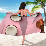Pink Coconut Pattern Print Beach Sarong Wrap