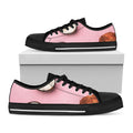 Pink Coconut Pattern Print Black Low Top Sneakers