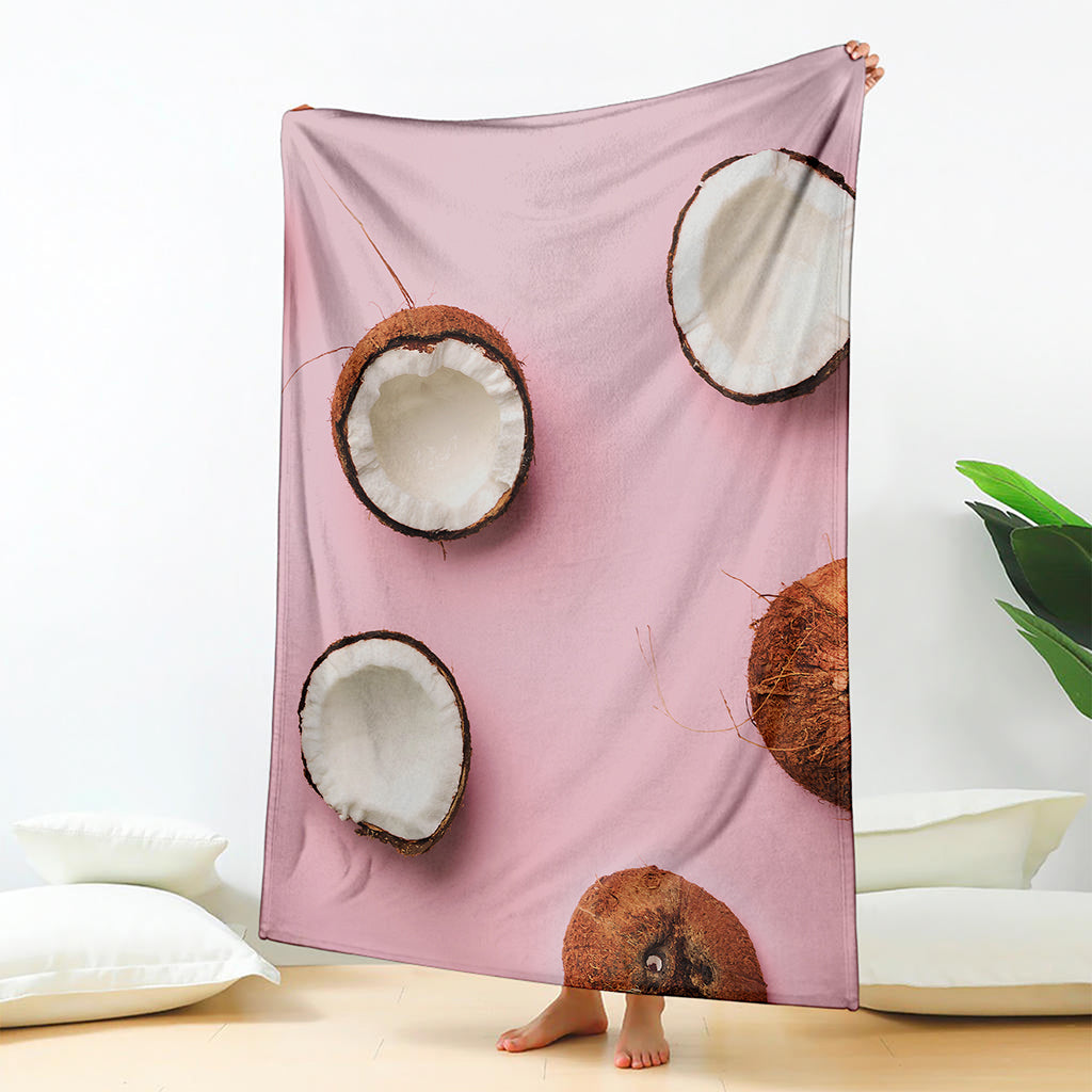 Pink Coconut Pattern Print Blanket